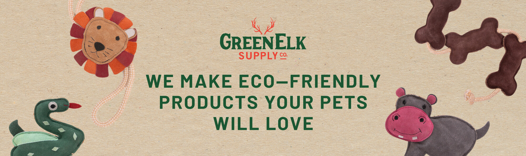 Green Elk Dog Toys