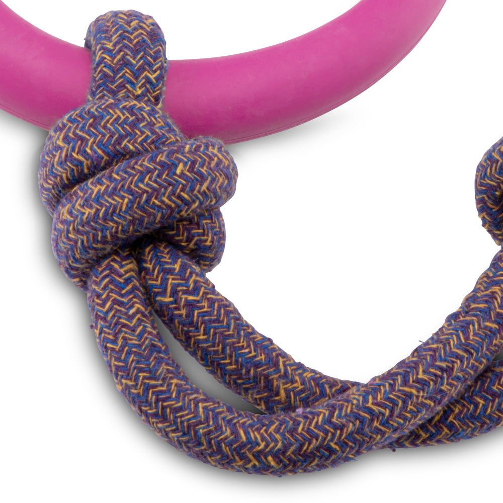 Natural Rubber Hoop on a rope Dog Toy (6631704494241)