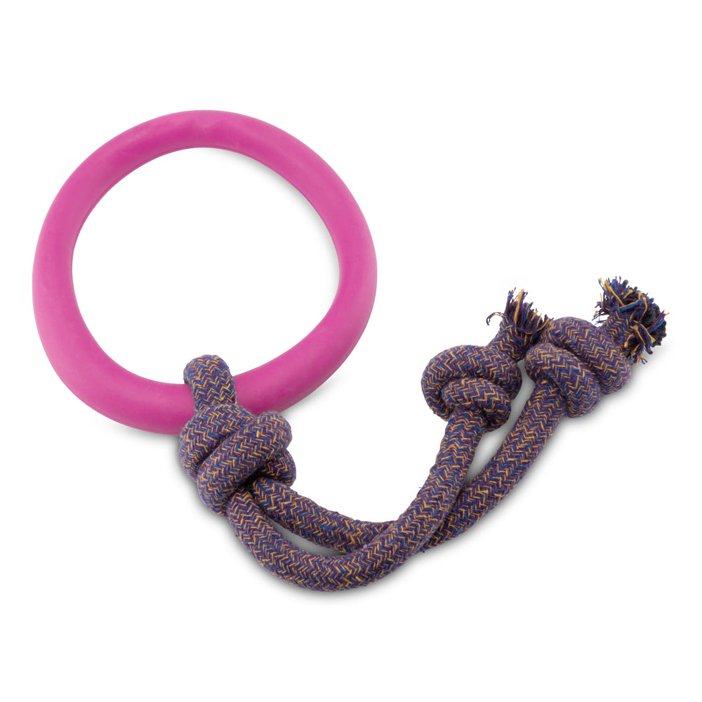 Natural Rubber Hoop on a rope Dog Toy (6631704494241)