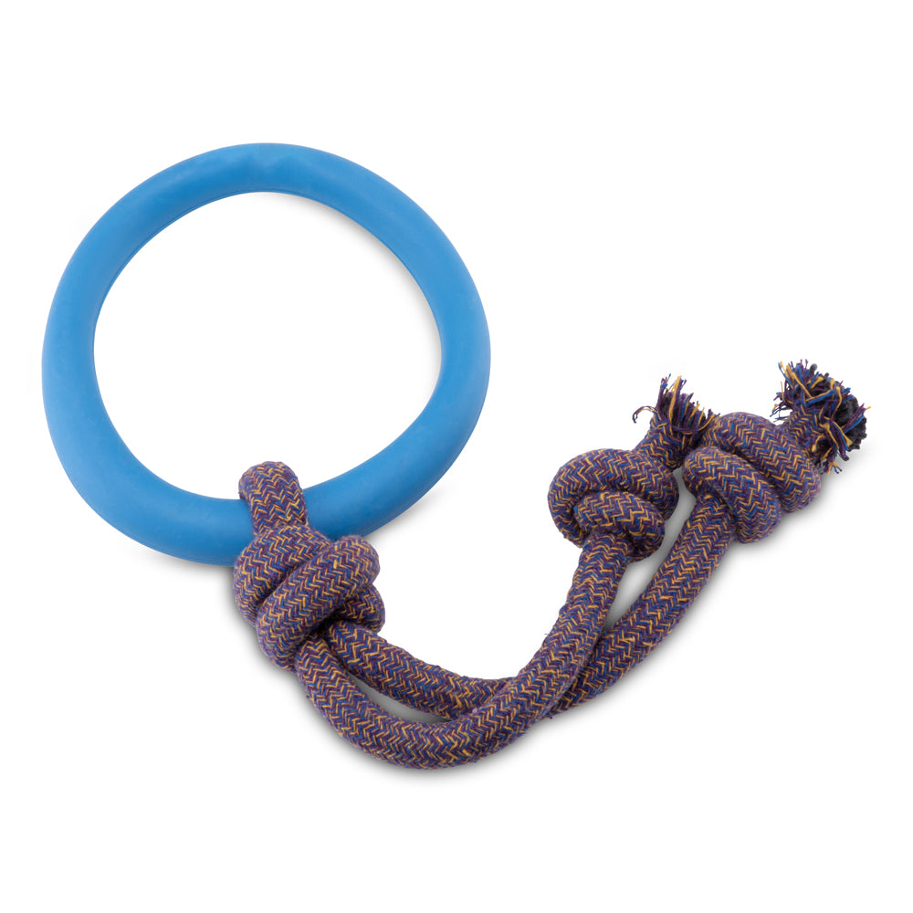 Natural Rubber Hoop on a rope Dog Toy (6631704494241)