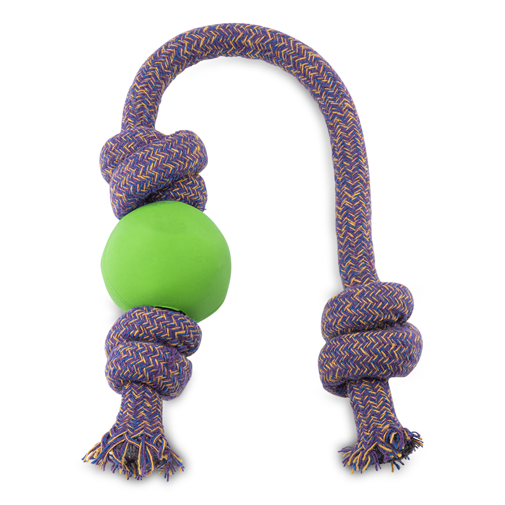 Natural Rubber Ball on a rope Dog Toy (6631115128993)