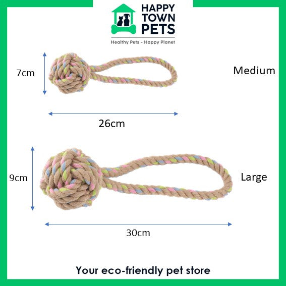 Hemp Rope Ball Dog Toy with Loop Handle (6632801403041)