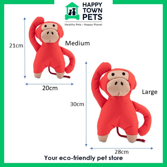 Cuddly Recycled Plastic Soft Dog Toy - Michelle the Monkey (6632787443873)
