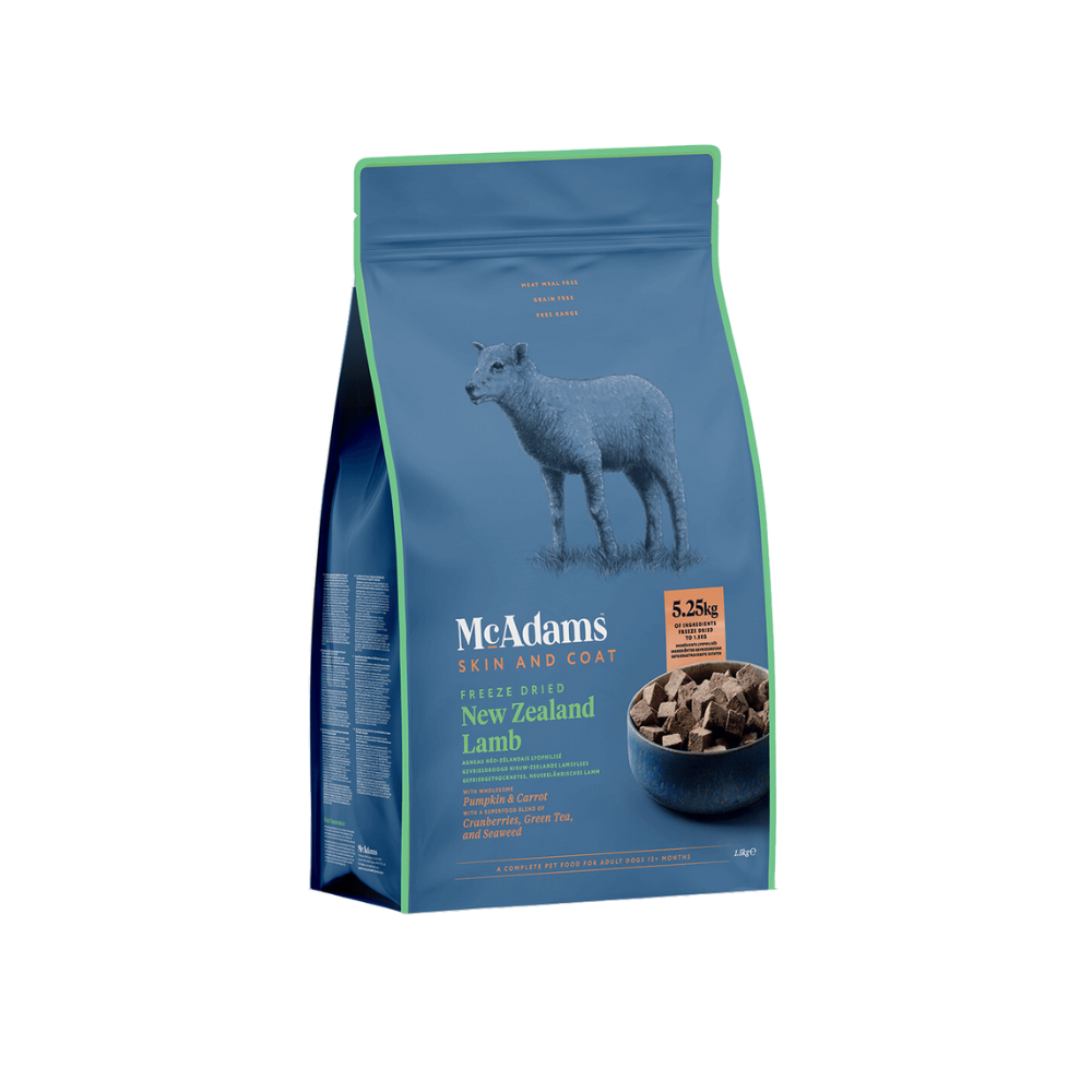 McAdams UK Skin and Coat Freeze Dried New Zealand Lamb Raw Dog Food 400g | 1.5kg (8561299685618)